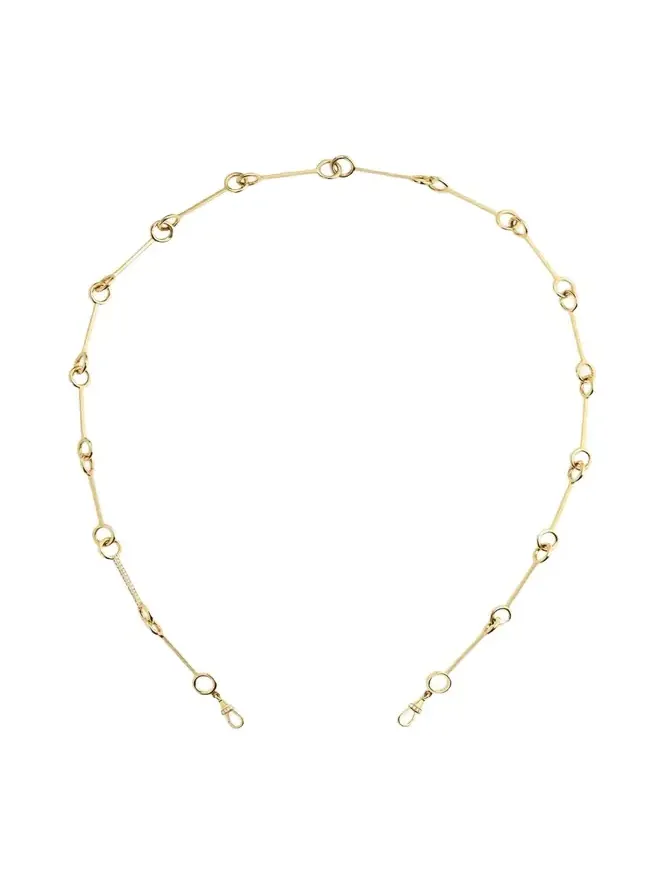 18k Yellow Gold Diamond Stick Chain Necklace 18k Yellow Gold Diamond Stick Chain Necklace