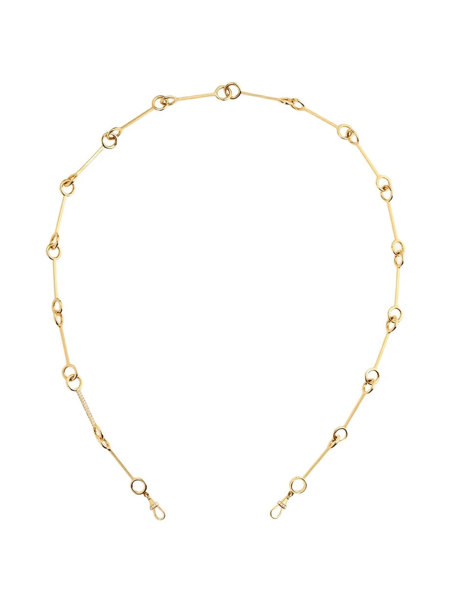 18k Yellow Gold Diamond Stick Chain Necklace 18k Yellow Gold Diamond Stick Chain Necklace
