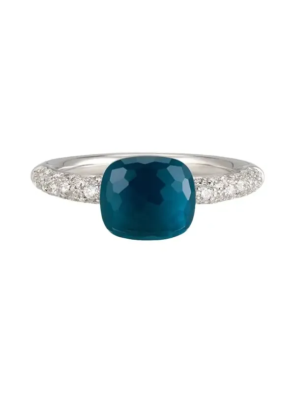 Nudo Petite 18K Gold Ring with London Blue Topaz and Diamonds Nudo Petite 18K Gold Ring with London Blue Topaz and Diamonds