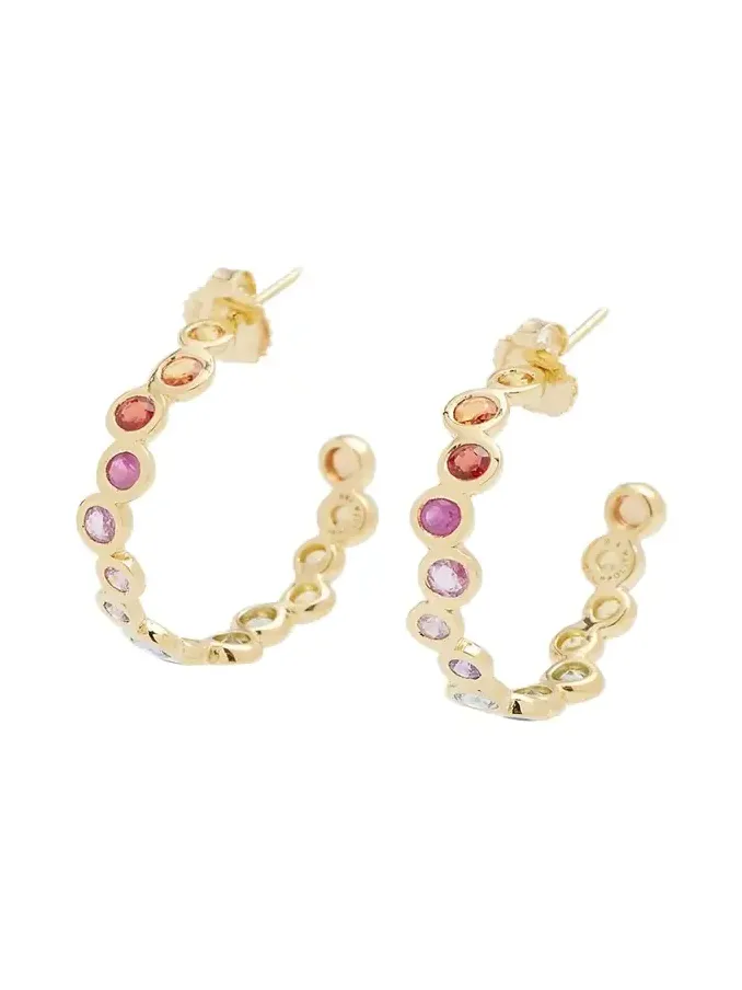 18K Starlet Huggie Earrings with Rainbow Sapphires