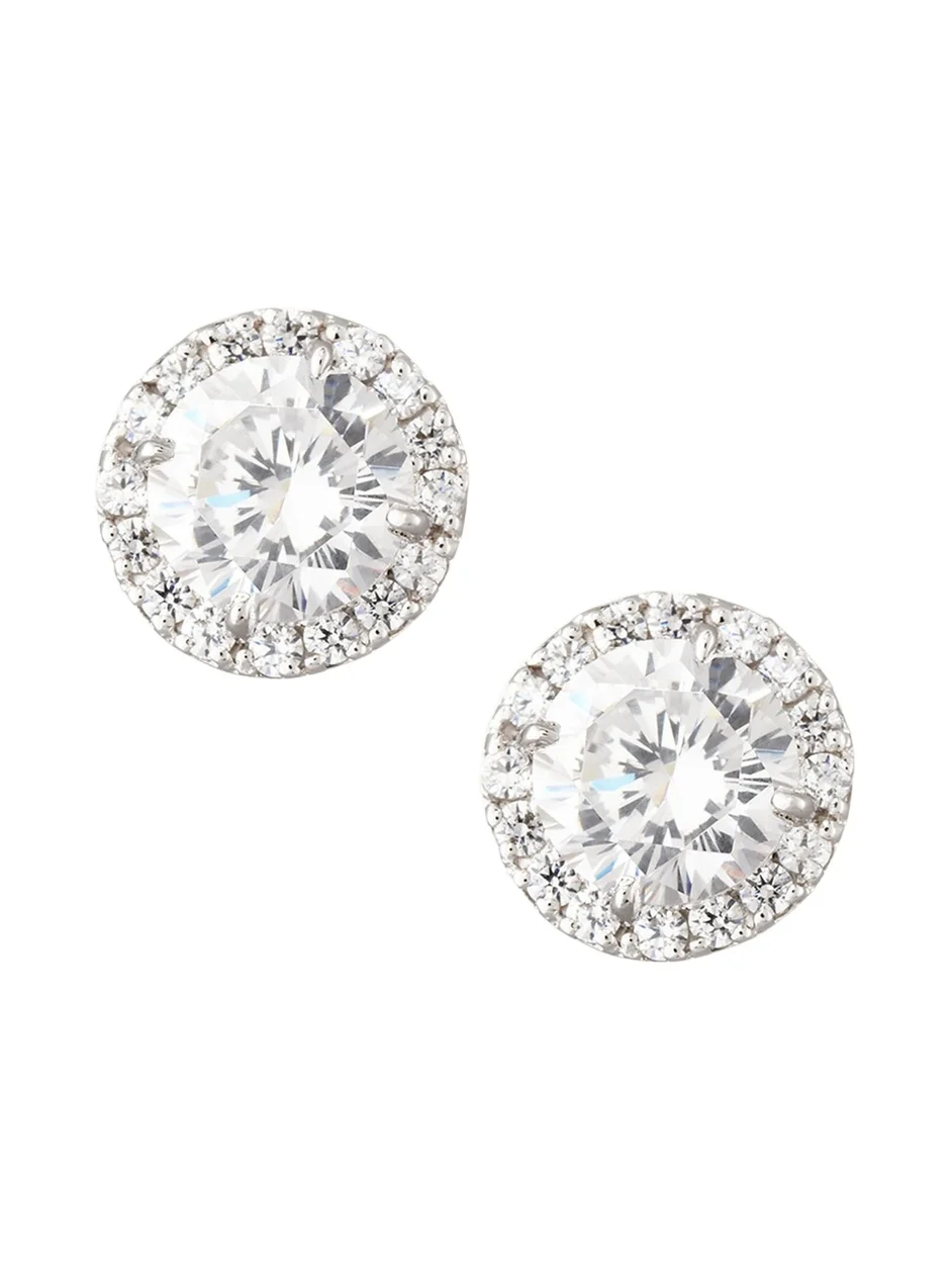 Sterling Silver 1.5ct Pave Stud Earrings Sterling Silver 1.5ct Pave Stud Earrings