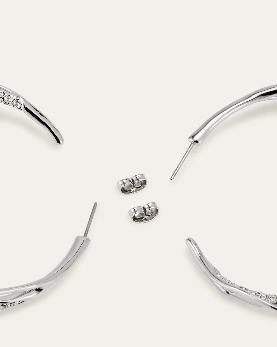 ALEXIS BITTAR Intertwined Pave Hoop Earrings | Thumbnail 4