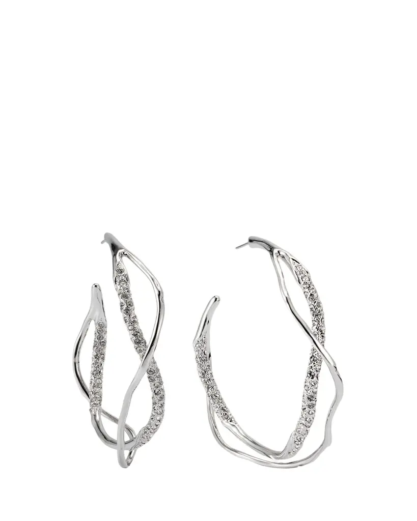 ALEXIS BITTAR Intertwined Pave Hoop Earrings