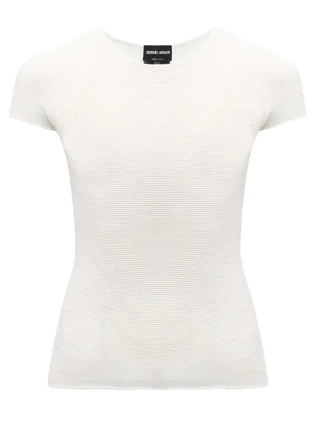 Scoop-Neck Short-Sleeve Ribbed Tee