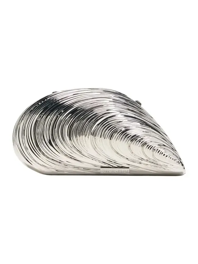 Bridget Metal Oyster Shell Clutch Bag Bridget Metal Oyster Shell Clutch Bag