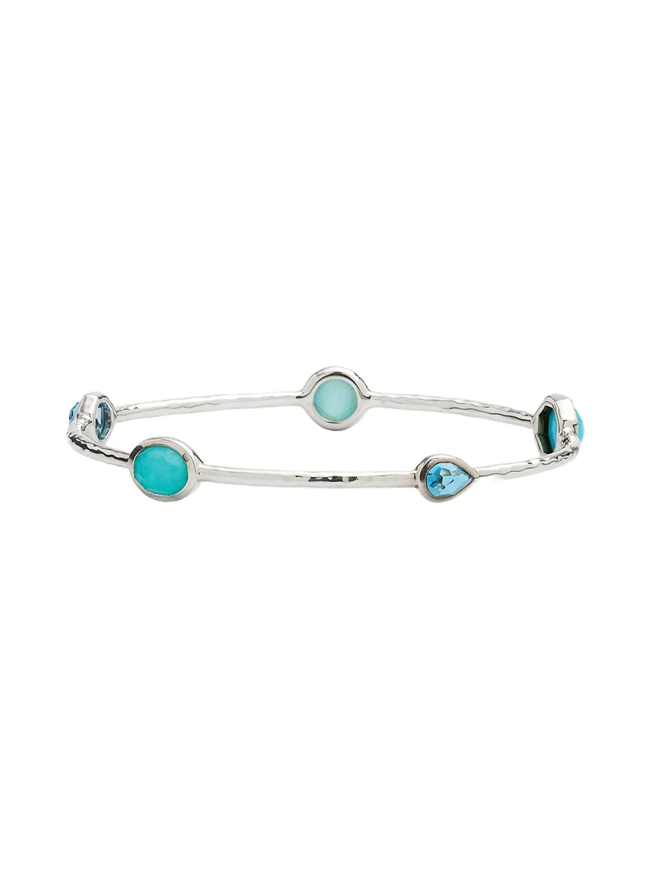 5-Stone Bangle Bracelet in Sterling Silver 5-Stone Bangle Bracelet in Sterling Silver