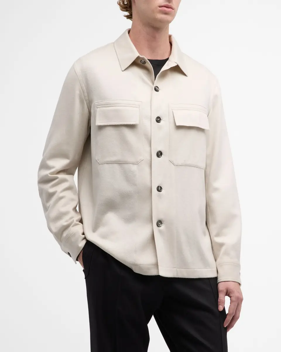 ZEGNA Men's Oasi Cashmere Overshirt | Thumbnail 3