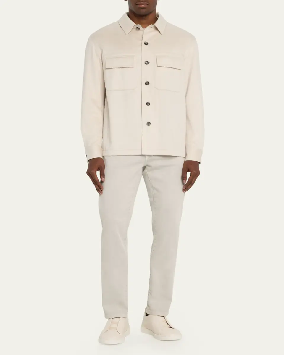 ZEGNA Men's Oasi Cashmere Overshirt | Thumbnail 8