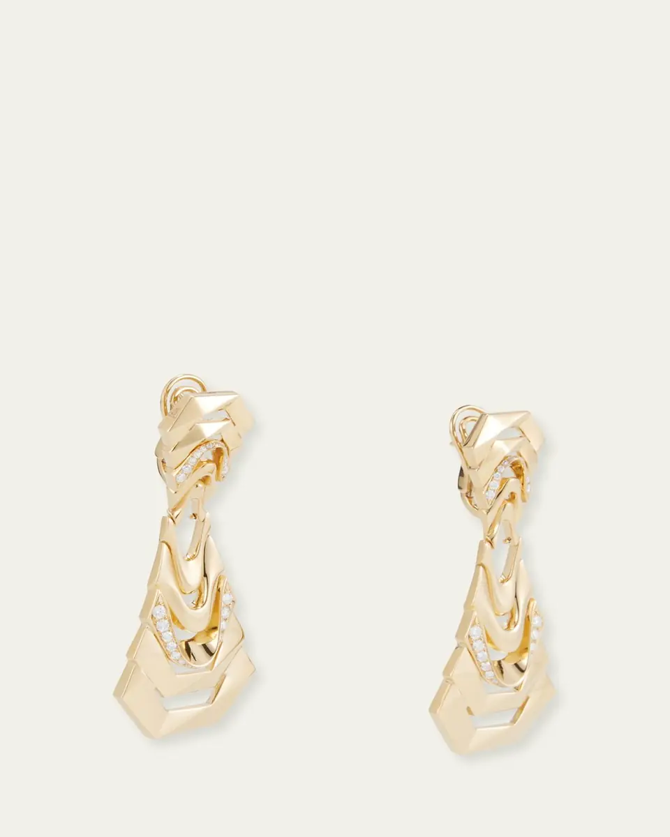 DRIES CRIEL 18k Yellow Gold Diamond White Crow Earrings | Thumbnail 3