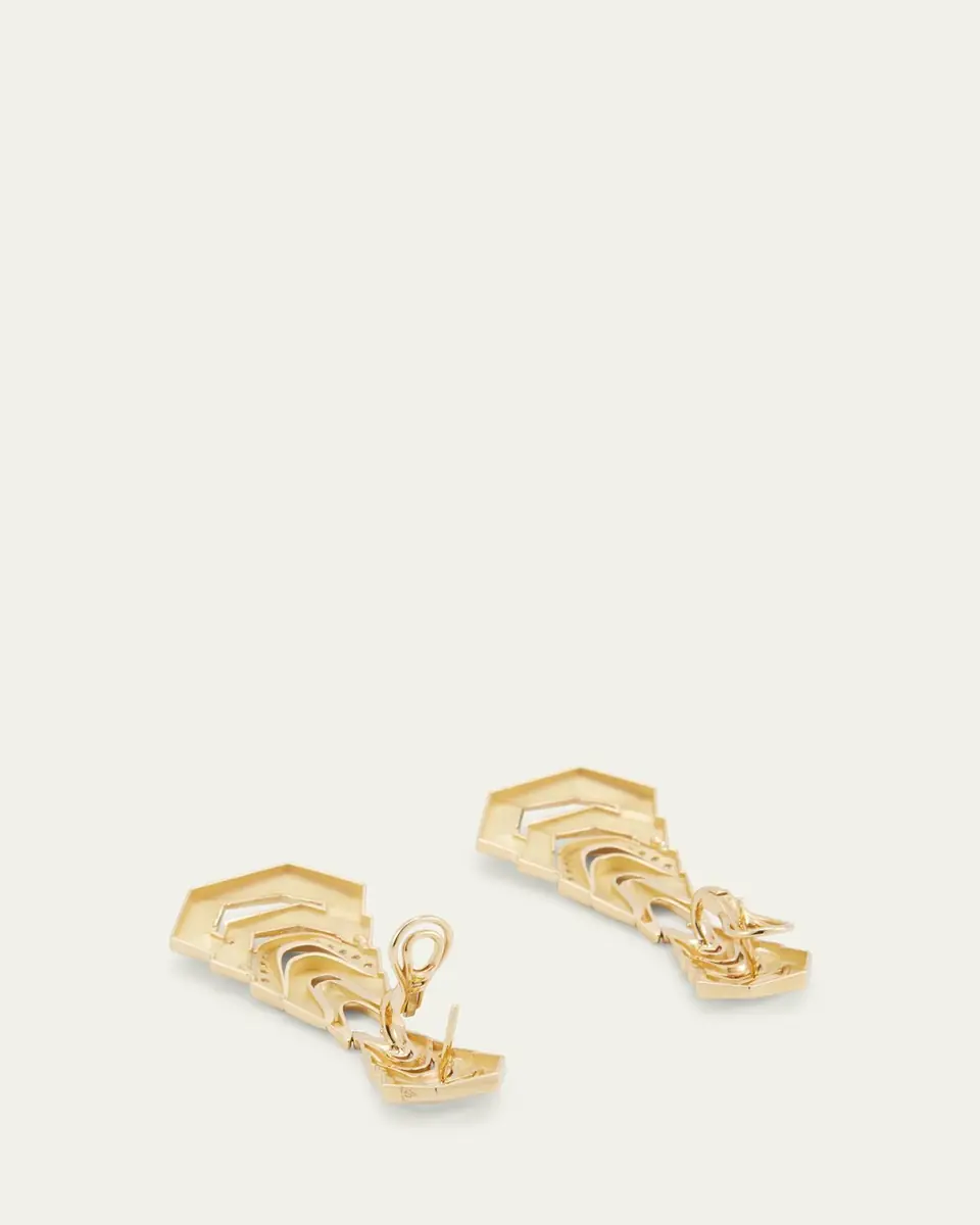 DRIES CRIEL 18k Yellow Gold Diamond White Crow Earrings | Thumbnail 4