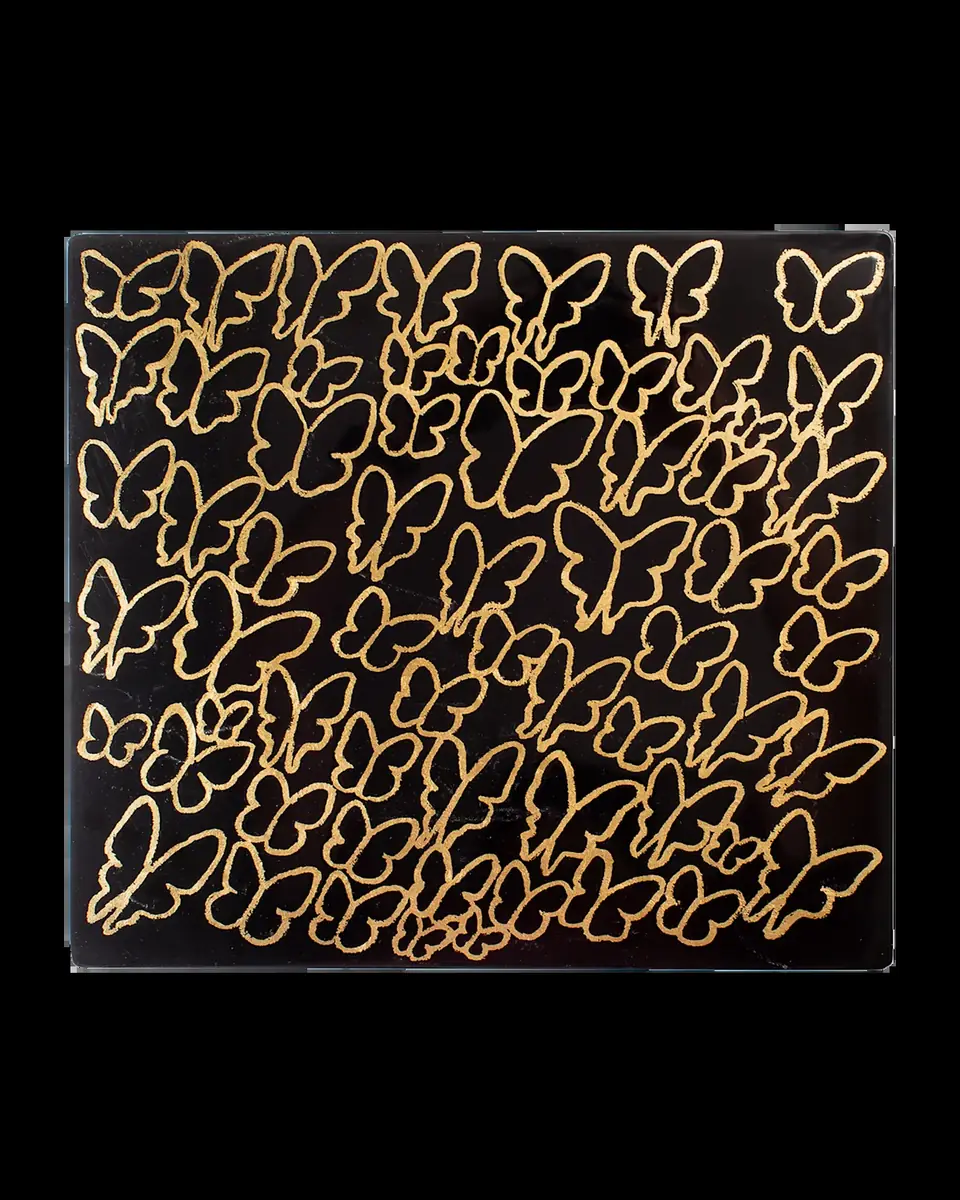 Hunt Slonem Midnight Butterflies Square Lacquer Placemat | Thumbnail 2 Hunt Slonem Midnight Butterflies Square Lacquer Placemat | Thumbnail 2