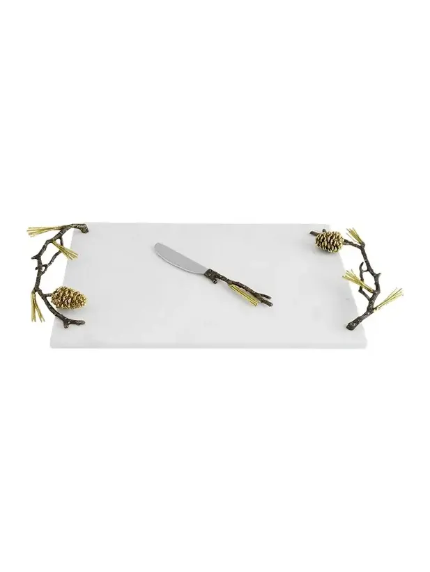 Michael Aram Pine Cone Cheeseboard with Knife