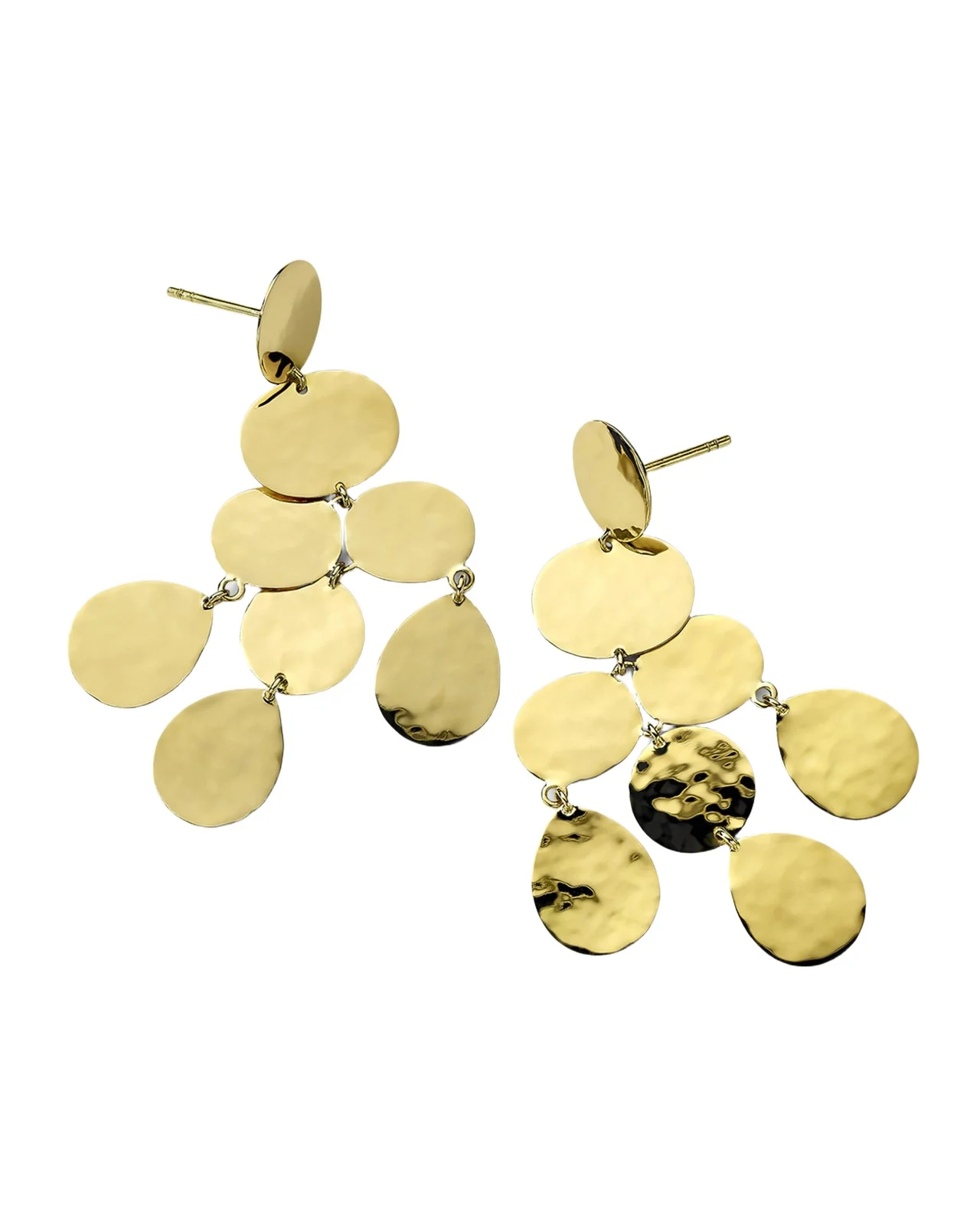 Small Crinkle Chandelier Earrings in 18K Gold