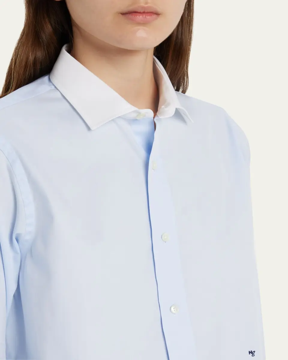 Hommegirls Cropped Shirt with Contrast Collar | Thumbnail 5 Hommegirls Cropped Shirt with Contrast Collar | Thumbnail 5