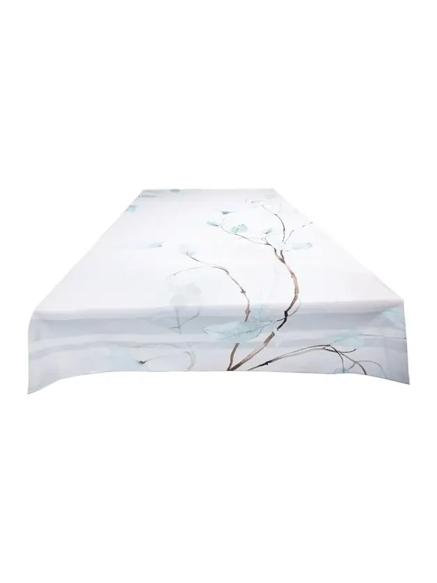 The Lino Japan Aqua Tablecloth, 71" x 125"