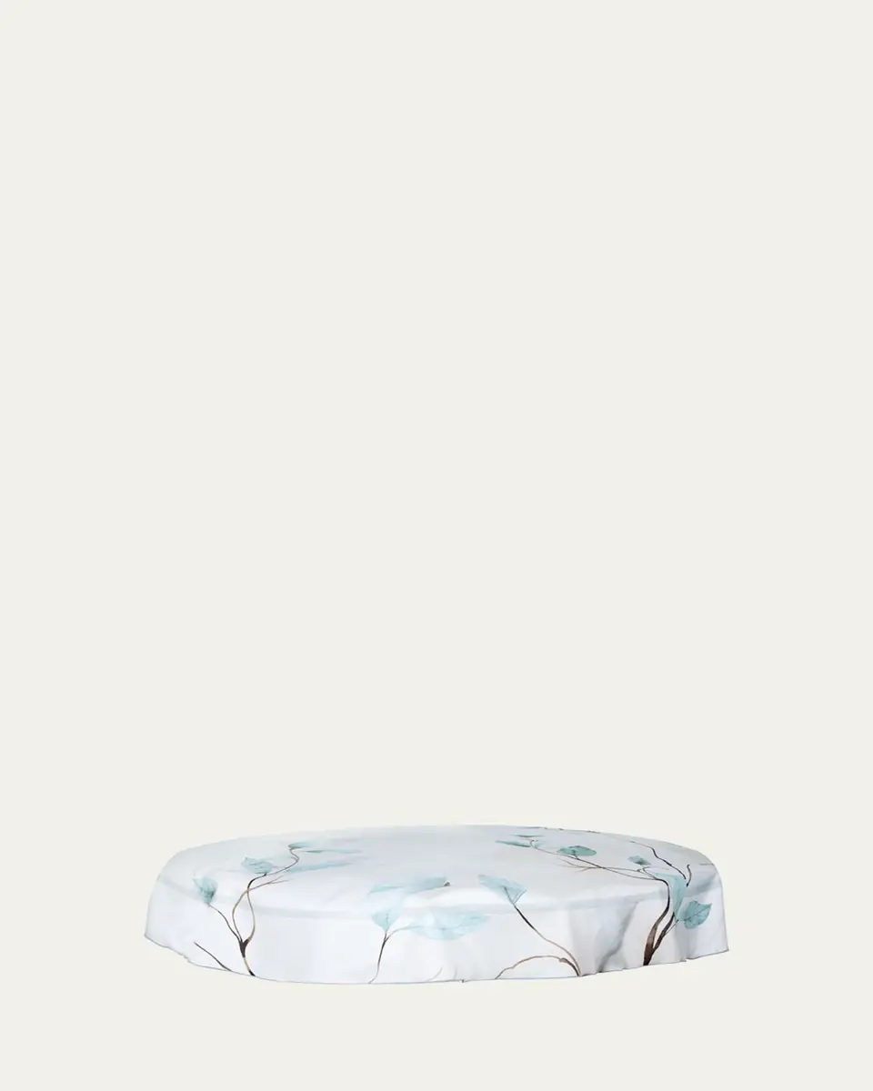 The Lino Japan Aqua Tablecloth, 71" Round | Thumbnail 2