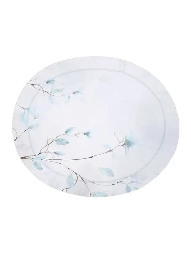 The Lino Japan Aqua Tablecloth, 71" Round