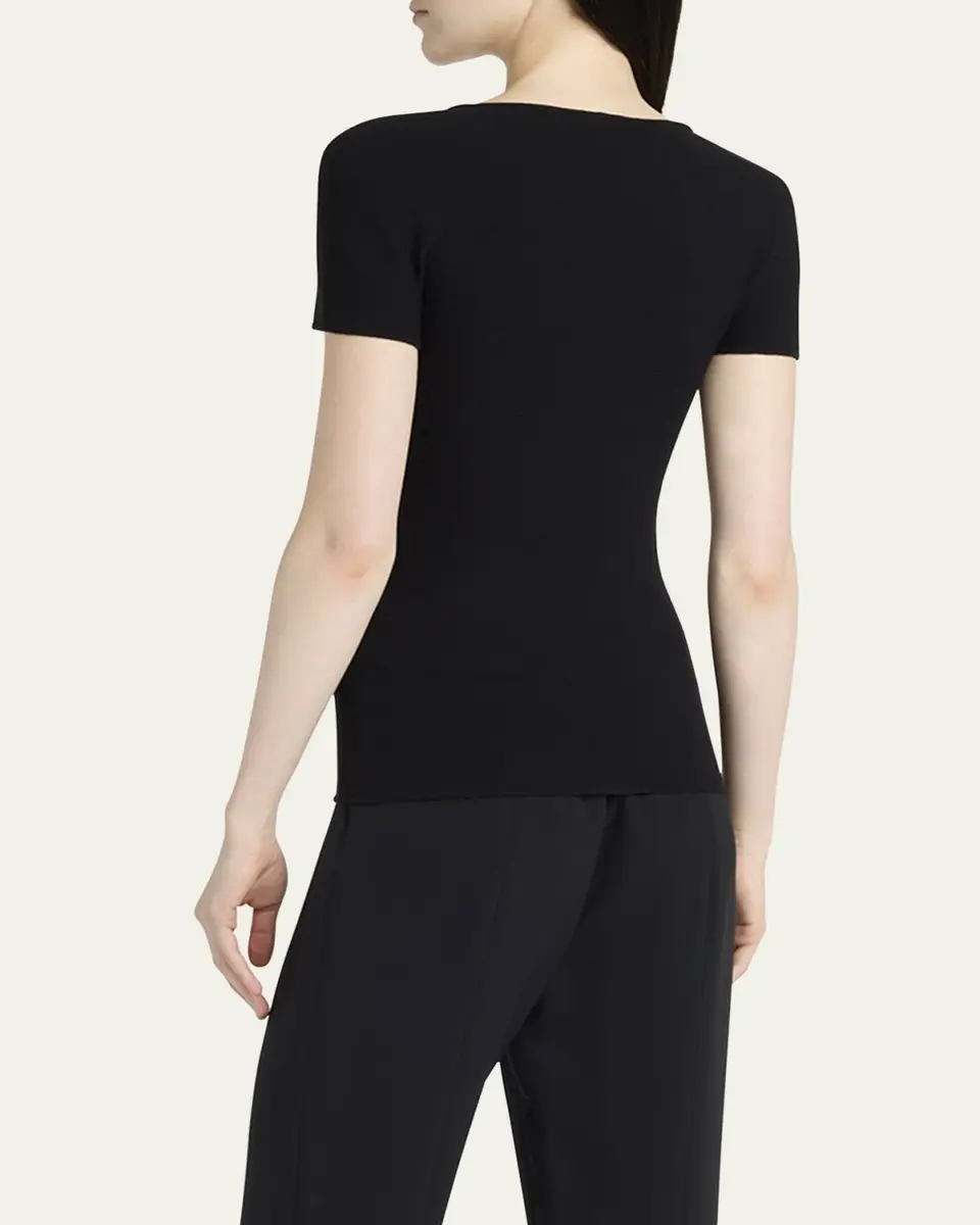 Giorgio Armani Scoop-Neck Short-Sleeve Tee | Thumbnail 3 Giorgio Armani Scoop-Neck Short-Sleeve Tee | Thumbnail 3