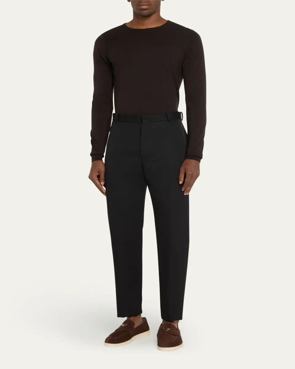 Prada Men's Saint Tropez Triangle Logo Suede Loafers | Thumbnail 3