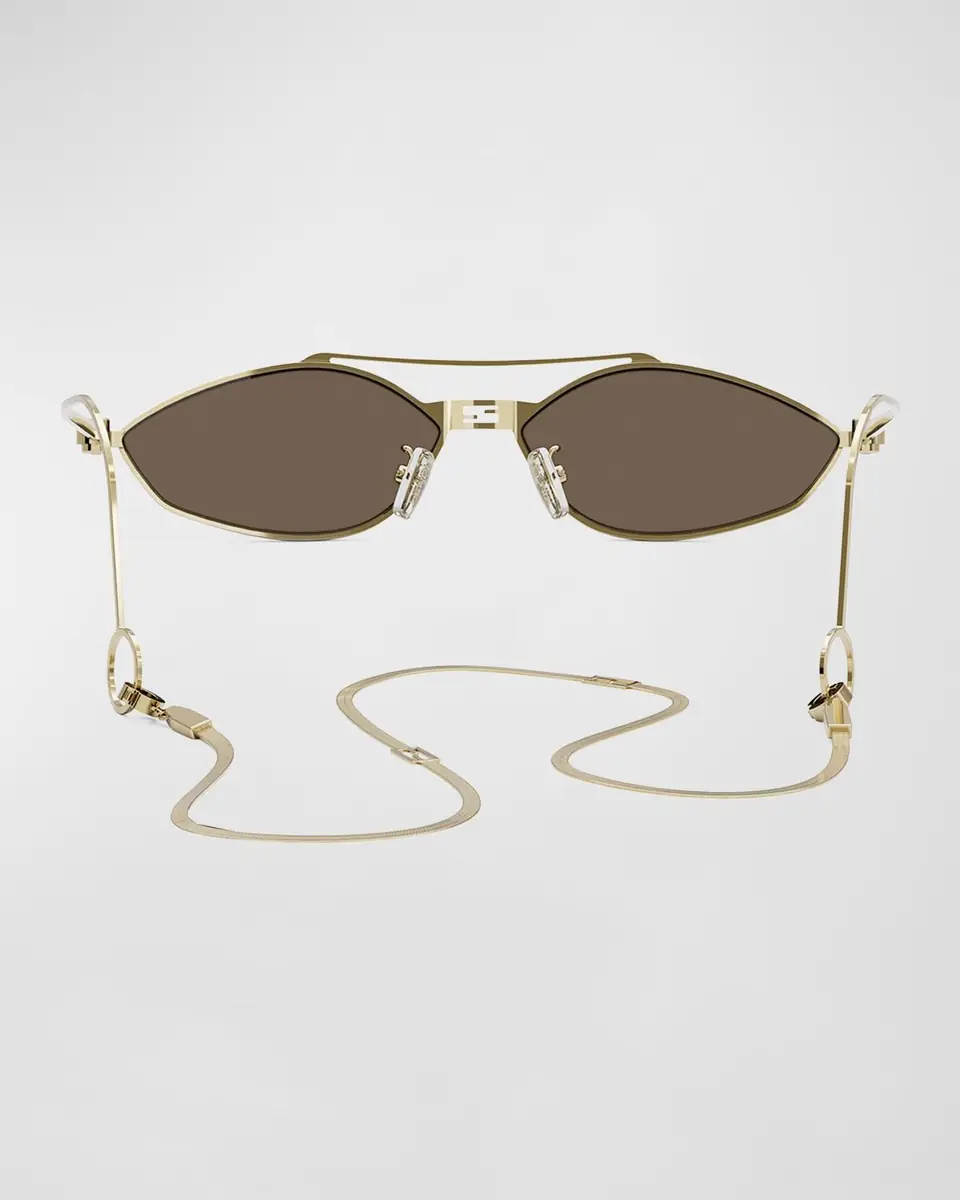 Fendi Rimless Geometric Metal Aviator Sunglasses | Thumbnail 4 Fendi Rimless Geometric Metal Aviator Sunglasses | Thumbnail 4