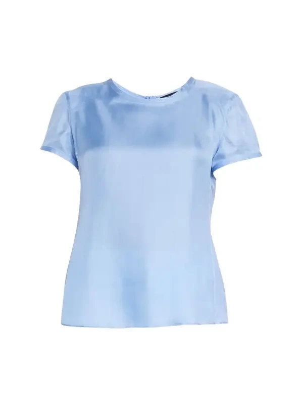 Crewneck Short-Sleeve Silk T-Shirt Crewneck Short-Sleeve Silk T-Shirt
