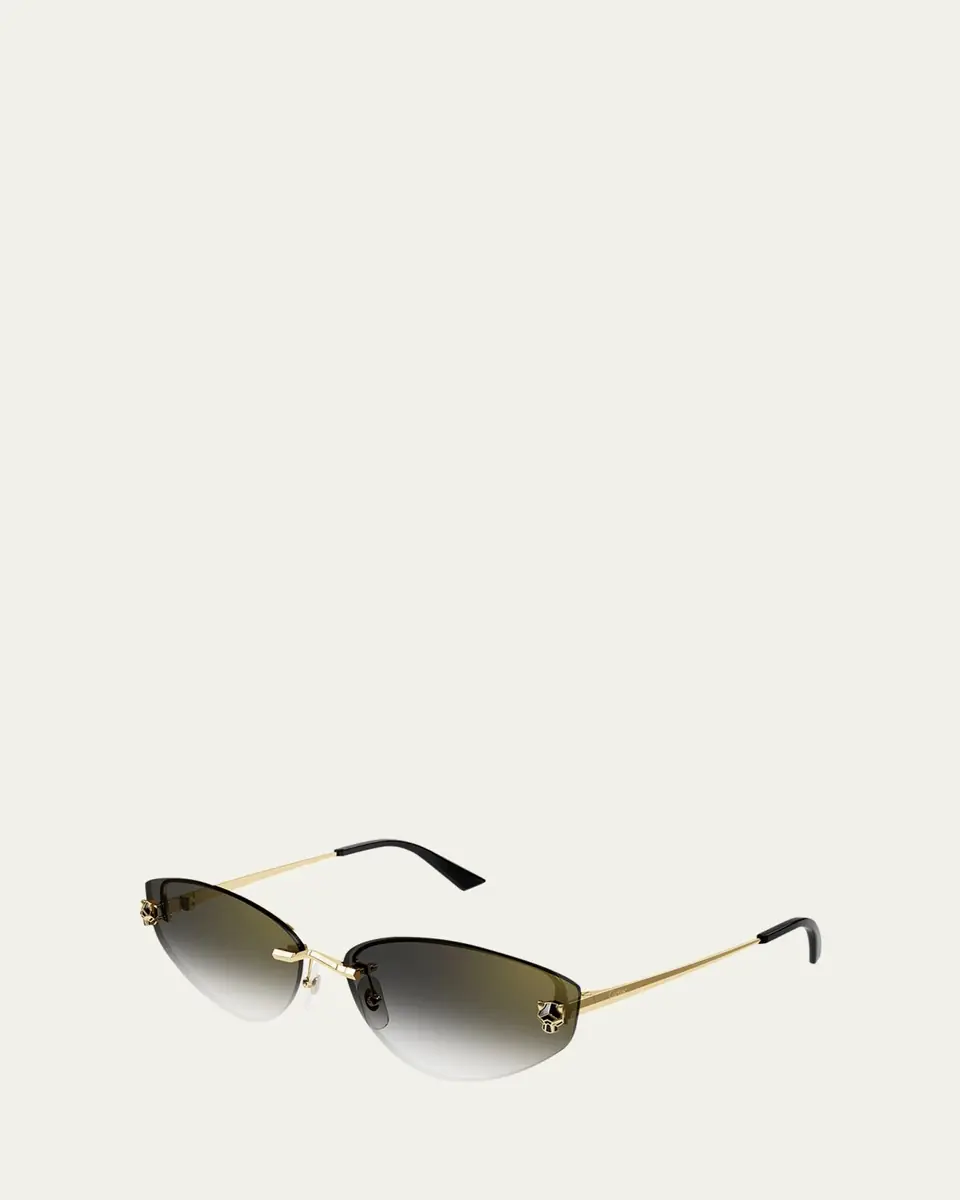 Cartier Panthère Rimless Metal Alloy Cat-Eye Sunglasses | Thumbnail 2 Cartier Panthère Rimless Metal Alloy Cat-Eye Sunglasses | Thumbnail 2