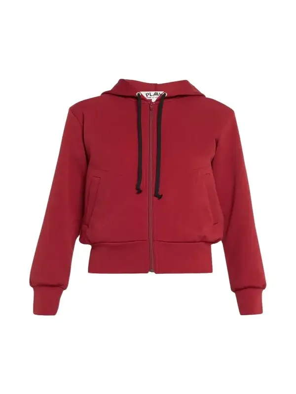 Hooded Logo-Patch Zip-Front Sweatshirt