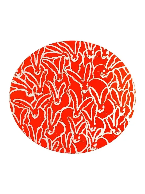 Hunt Slonem Rabbit Run Round Lacquer Placemat