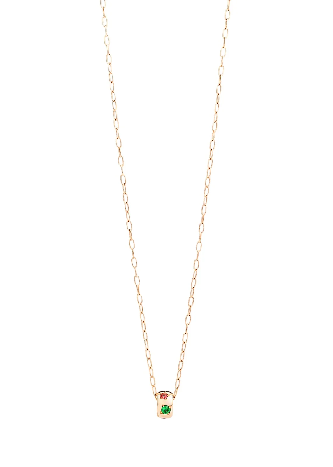 18K Rose Gold Iconica Fancy-Set Multi Gemstone Pendant Necklace 18K Rose Gold Iconica Fancy-Set Multi Gemstone Pendant Necklace