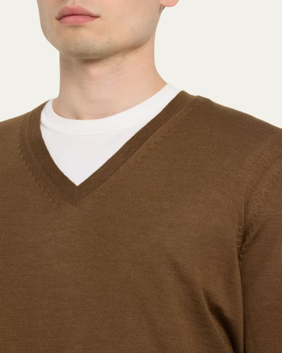 Tom Ford Men's Cashmere V-Neck Sweater | Thumbnail 5 Tom Ford Men's Cashmere V-Neck Sweater | Thumbnail 5