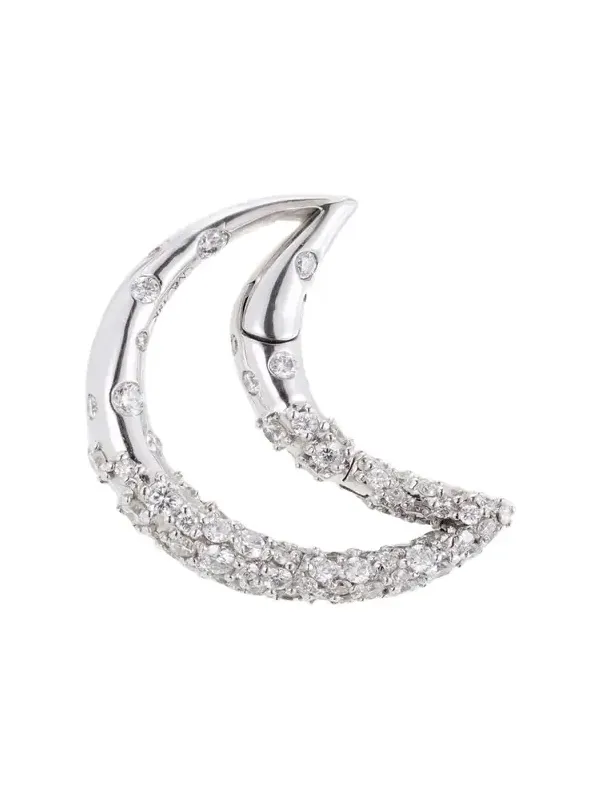 Diamond Dipped Crescent Moonlock in 18K White Gold Diamond Dipped Crescent Moonlock in 18K White Gold