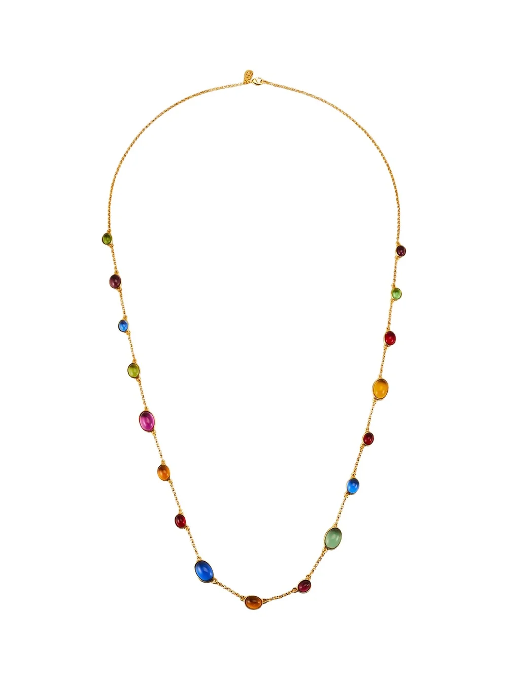 24K Yellow Gold Multi-Stone Wrap Station Necklace 24K Yellow Gold Multi-Stone Wrap Station Necklace