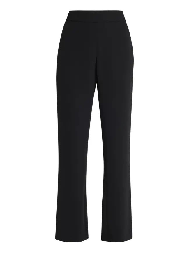 Black Cady Straight-Leg Pants Black Cady Straight-Leg Pants