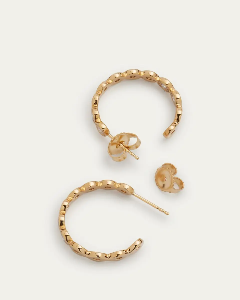 Sydney Evan 14k Gold Fluted Diamond Earrings | Thumbnail 4