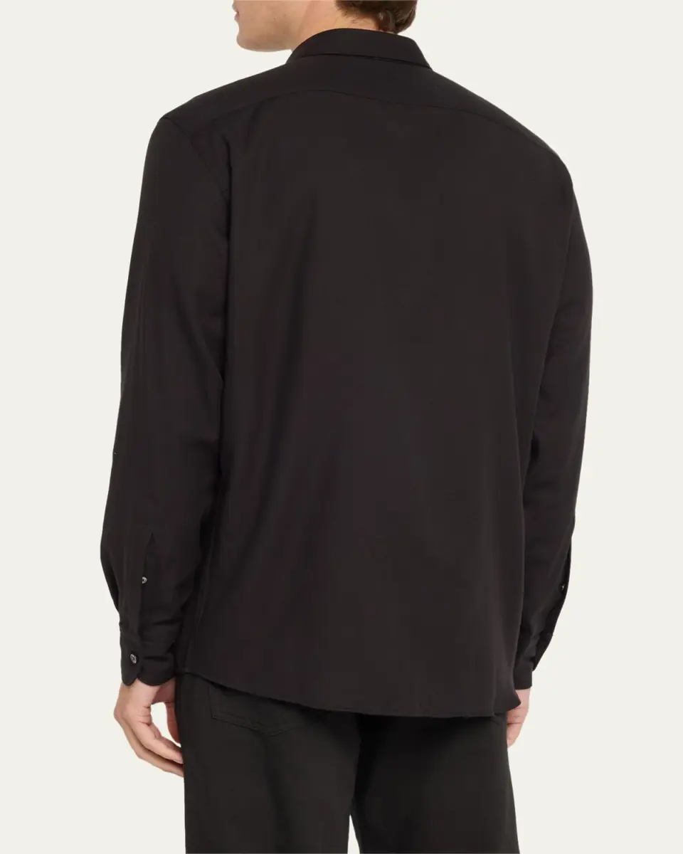 ZEGNA Men's Cashco Cashmere-Cotton Sport Shirt | Thumbnail 8 ZEGNA Men's Cashco Cashmere-Cotton Sport Shirt | Thumbnail 8