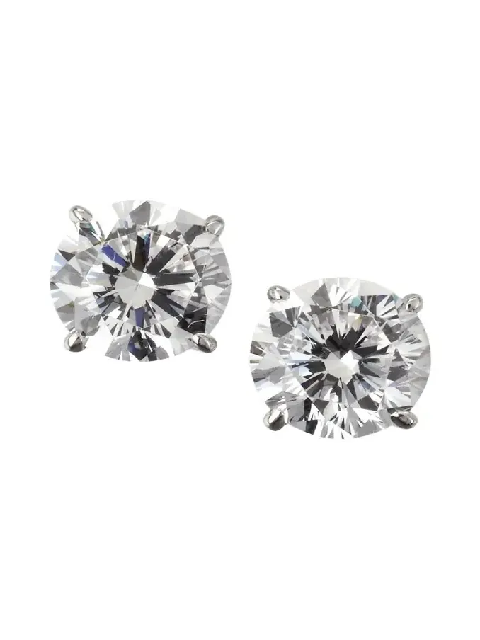 14K White Gold Brilliant-Cut Earrings 14K White Gold Brilliant-Cut Earrings