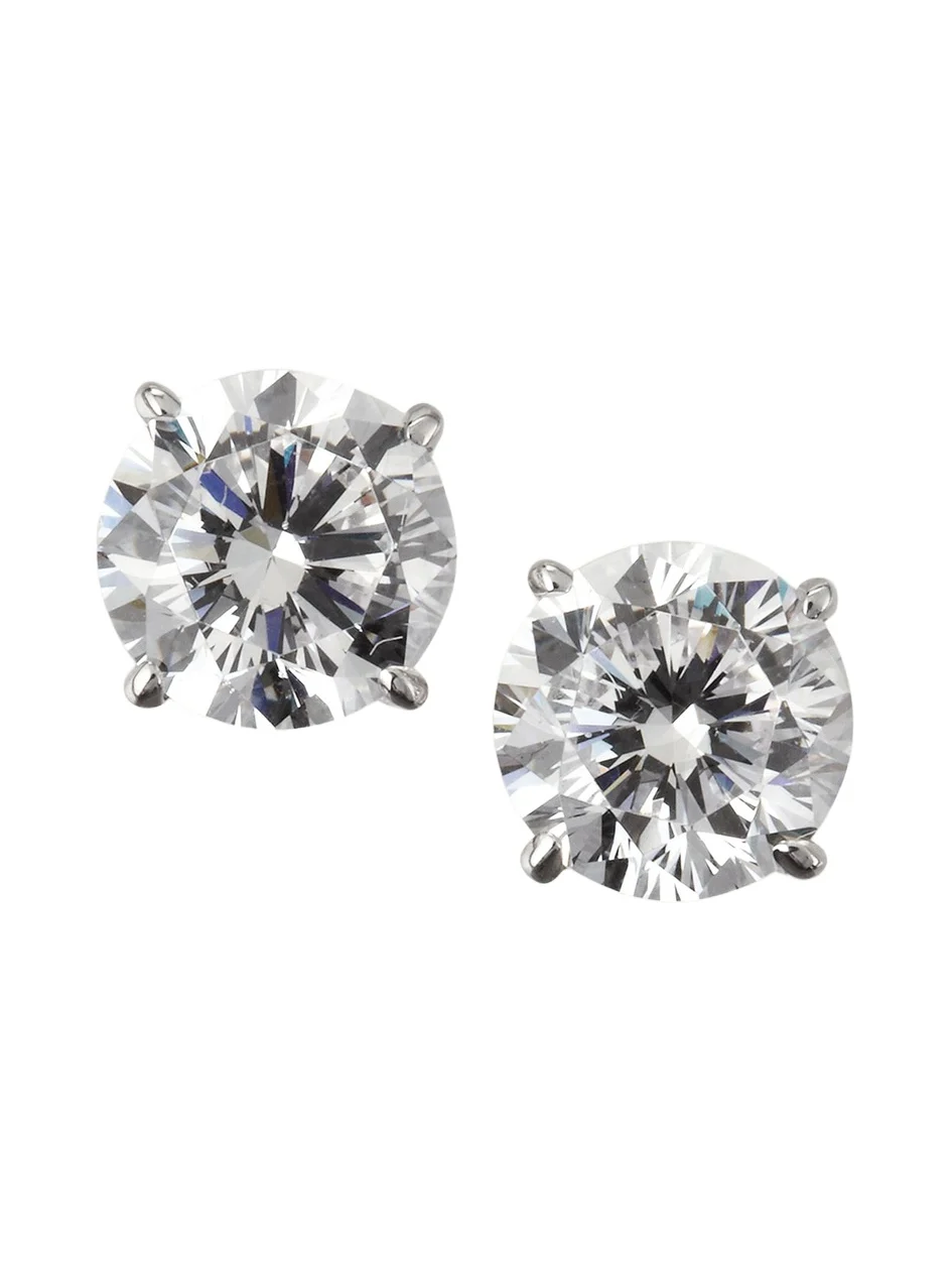 14K White Gold Brilliant-Cut Earrings 14K White Gold Brilliant-Cut Earrings