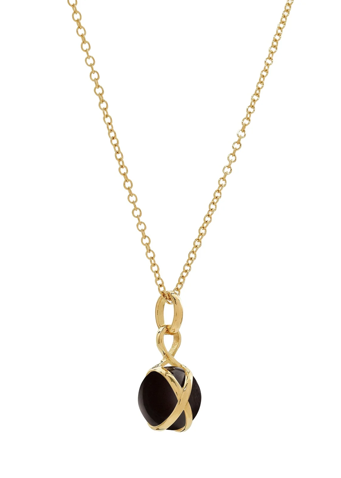 Prisma 18k Gold & Black Agate Small Pendant Brilliant Chain Necklace Prisma 18k Gold & Black Agate Small Pendant Brilliant Chain Necklace