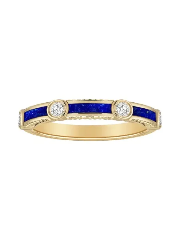 Rayon Ring in Lapis Lazuli, Yellow Gold and Diamonds