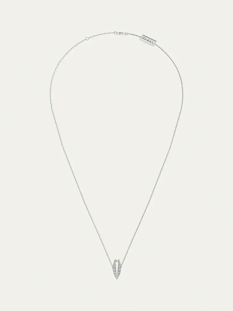 Diamond Pave Lotus Pearl Pendant Necklace Diamond Pave Lotus Pearl Pendant Necklace