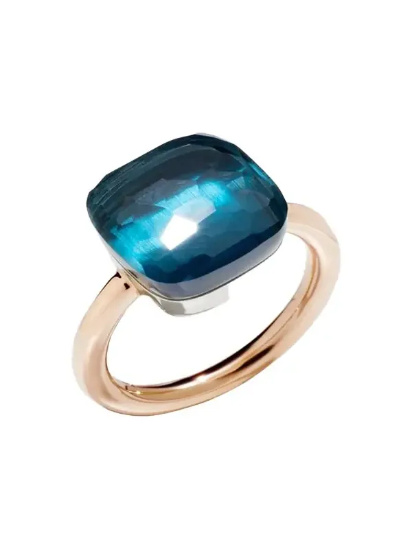 Nudo Maxi 18K Rose Gold London Blue Topaz Ring