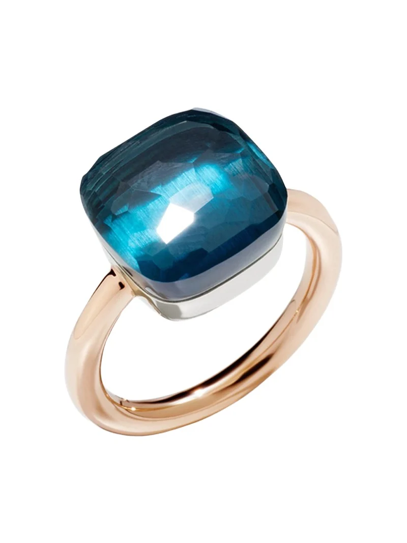 Nudo Maxi 18K Rose Gold London Blue Topaz Ring