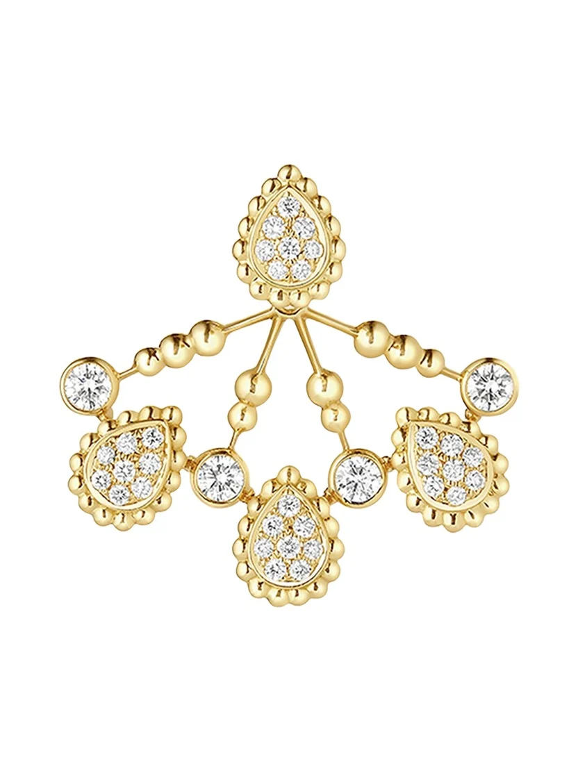 Yellow Gold Serpent Boheme Stud Earring with Diamond Extra-Small Motif, Single Yellow Gold Serpent Boheme Stud Earring with Diamond Extra-Small Motif, Single