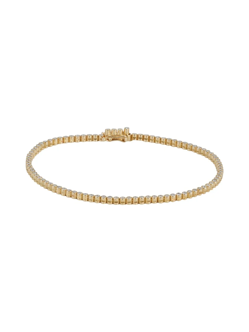 18K Yellow Gold Stitch Pinpoint Diamond Tennis Bracelet 18K Yellow Gold Stitch Pinpoint Diamond Tennis Bracelet
