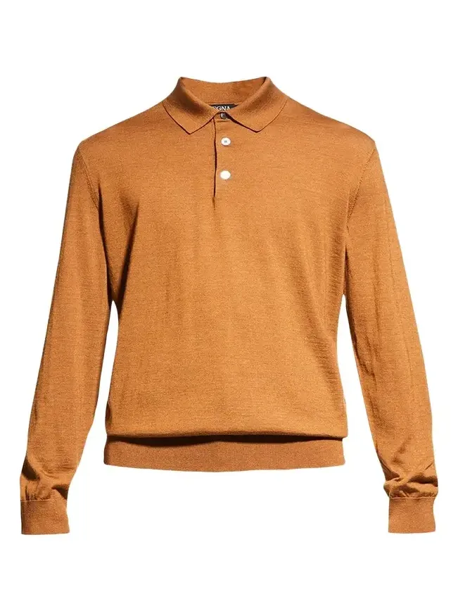 Men's Cashmere-Silk Polo Sweater Men's Cashmere-Silk Polo Sweater