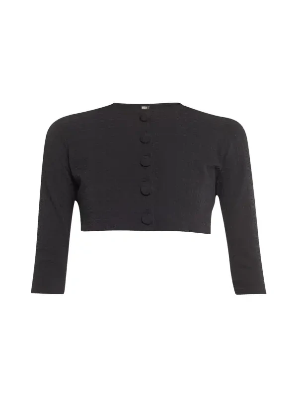 Seersucker Cropped Cardigan Seersucker Cropped Cardigan