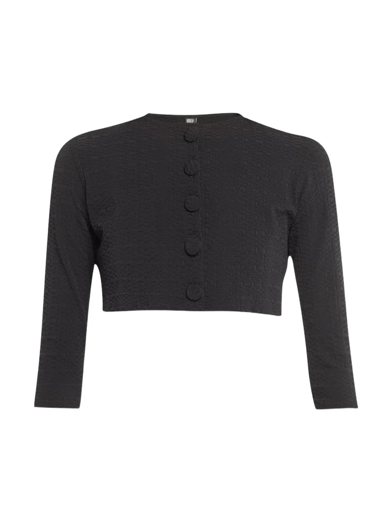 Seersucker Cropped Cardigan Seersucker Cropped Cardigan