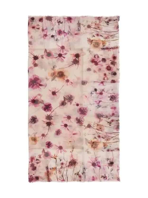 Floral Wool Square Scarf