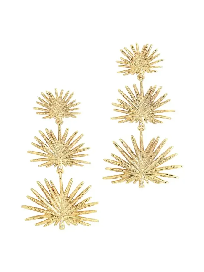 Cubic Zirconia Palm Leaves Earrings Cubic Zirconia Palm Leaves Earrings