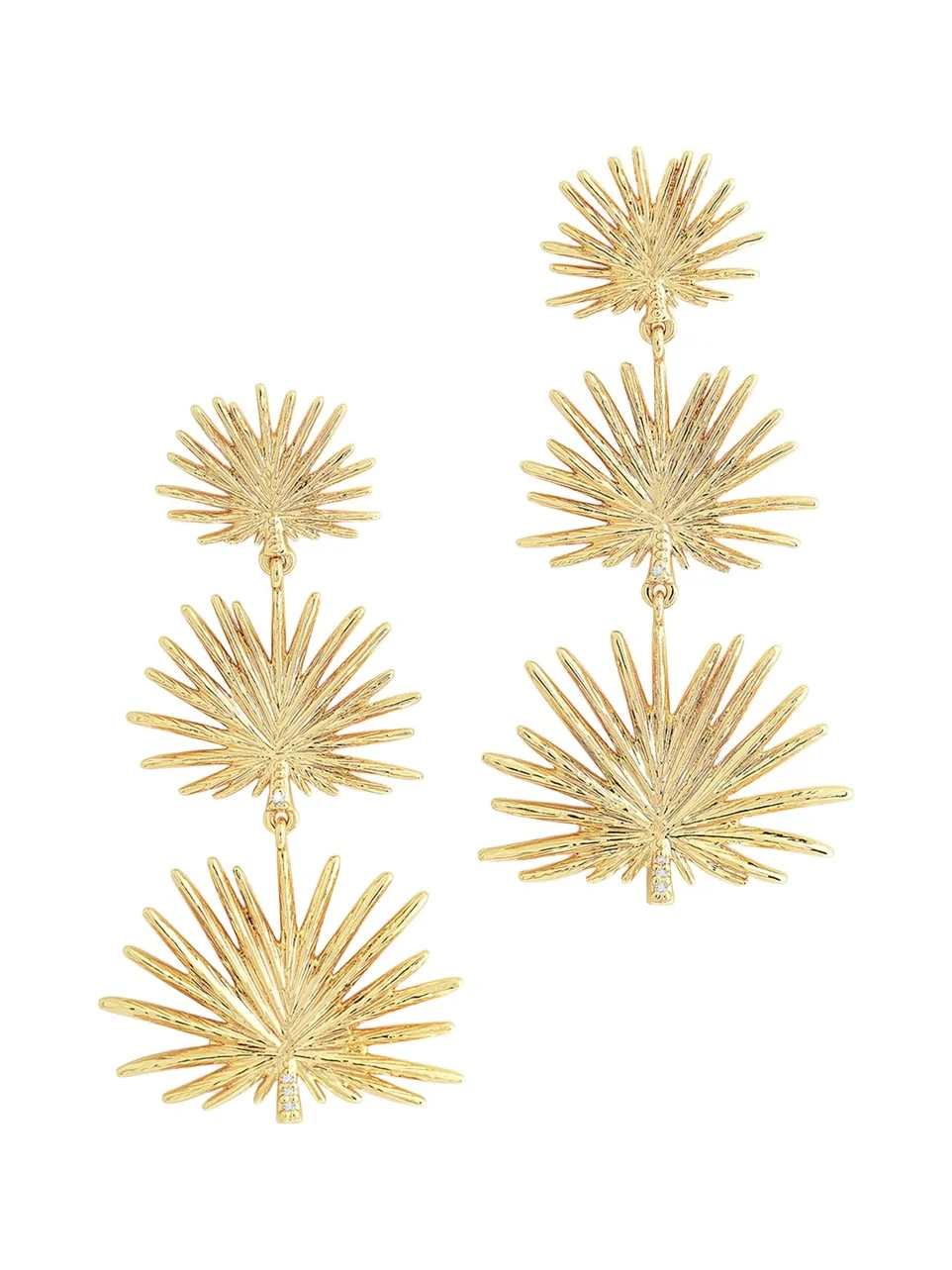Anabel Aram Jewelry Cubic Zirconia Palm Leaves Earrings